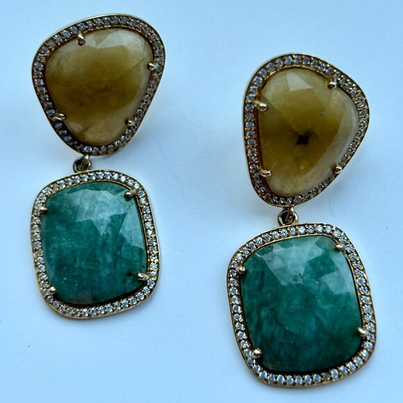 Sliced Sapphires Drop Earrings by Susan Hanover - Picture 9 of 13